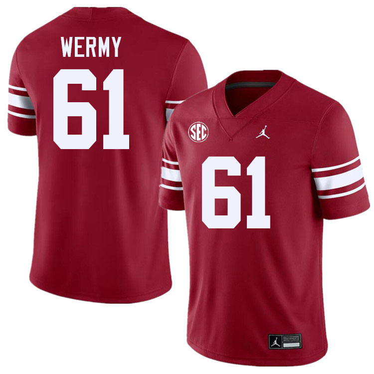 Men #61 Kenneth Wermy Oklahoma Sooners 2024 SEC Conference College Football Jerseys-Throwback